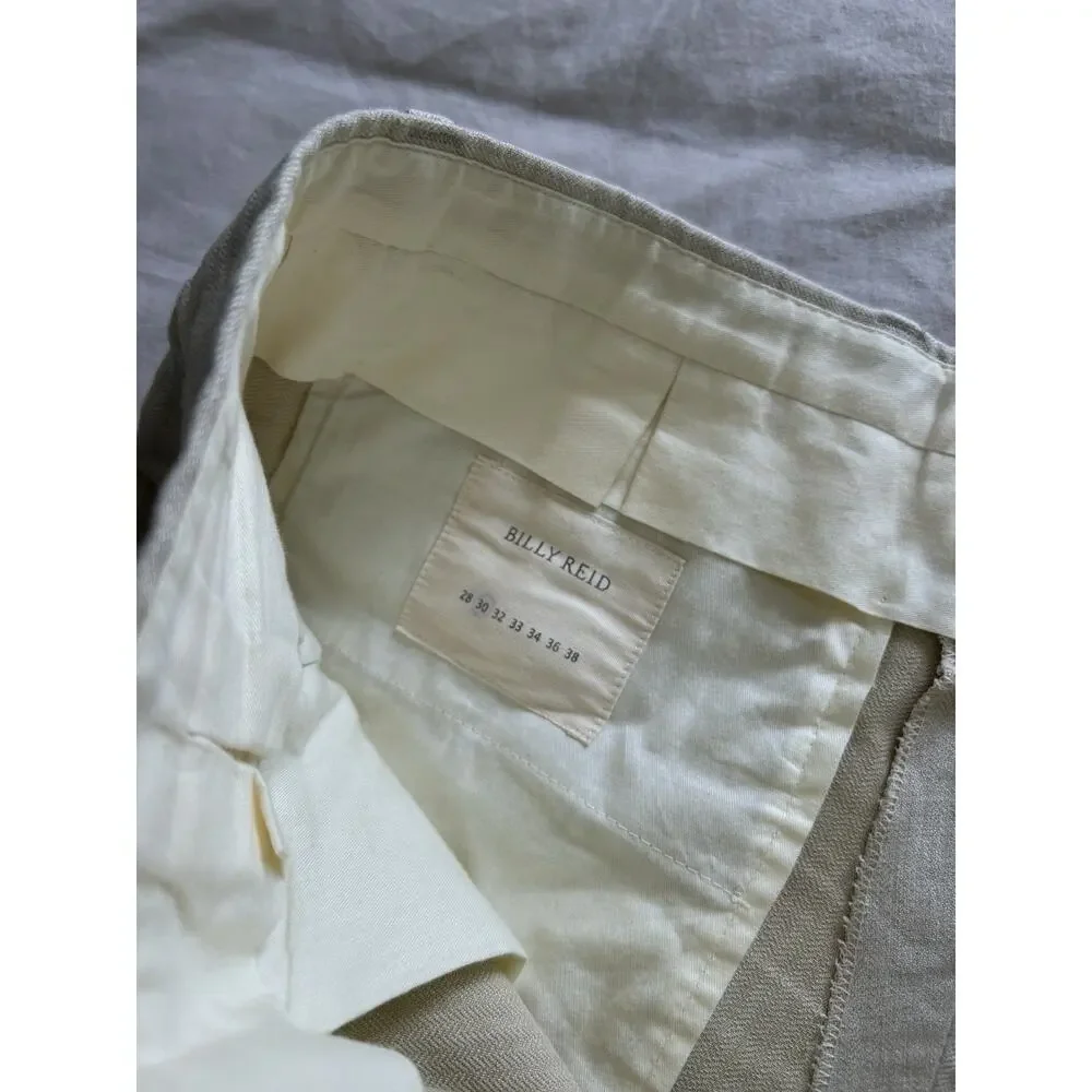 Men’s Billy Reid Dress Pants Size 30 (31x33) Herringbone Cotton Ecru Off White